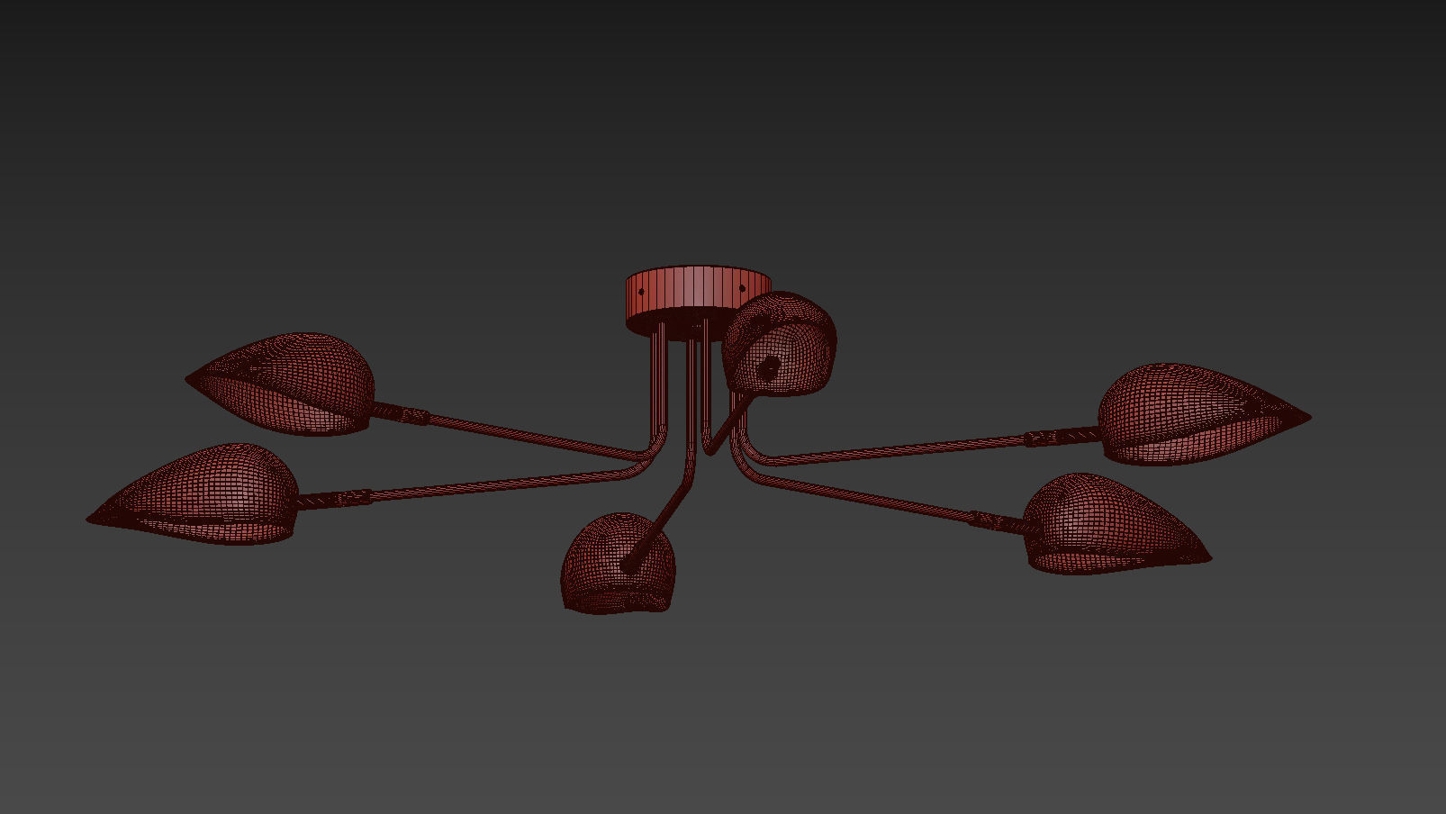 Industrial Modern 3-6 Light Ceiling Lamp 3D model_10