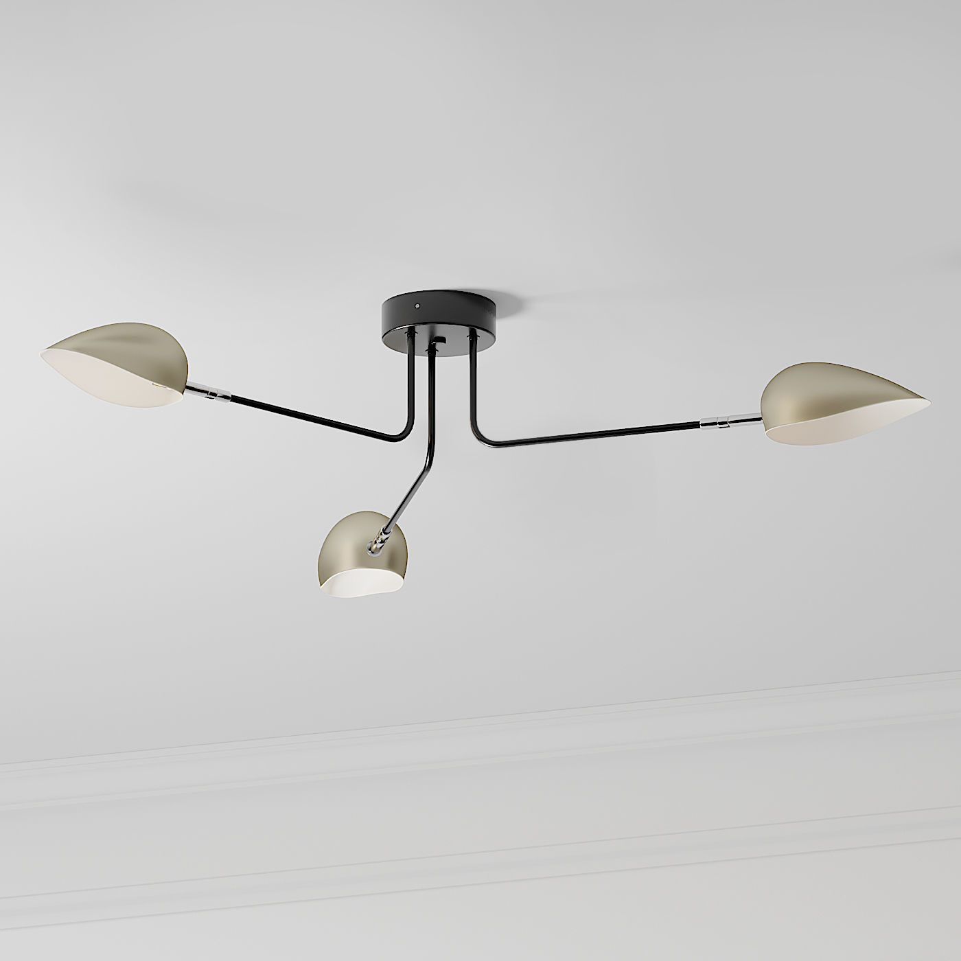 Industrial Modern 3-6 Light Ceiling Lamp 3D model_4