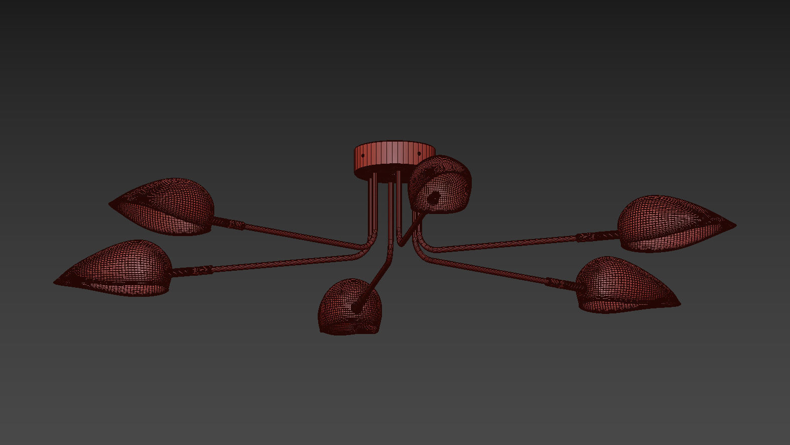 Industrial Modern 3-6 Light Ceiling Lamp 3D model_9
