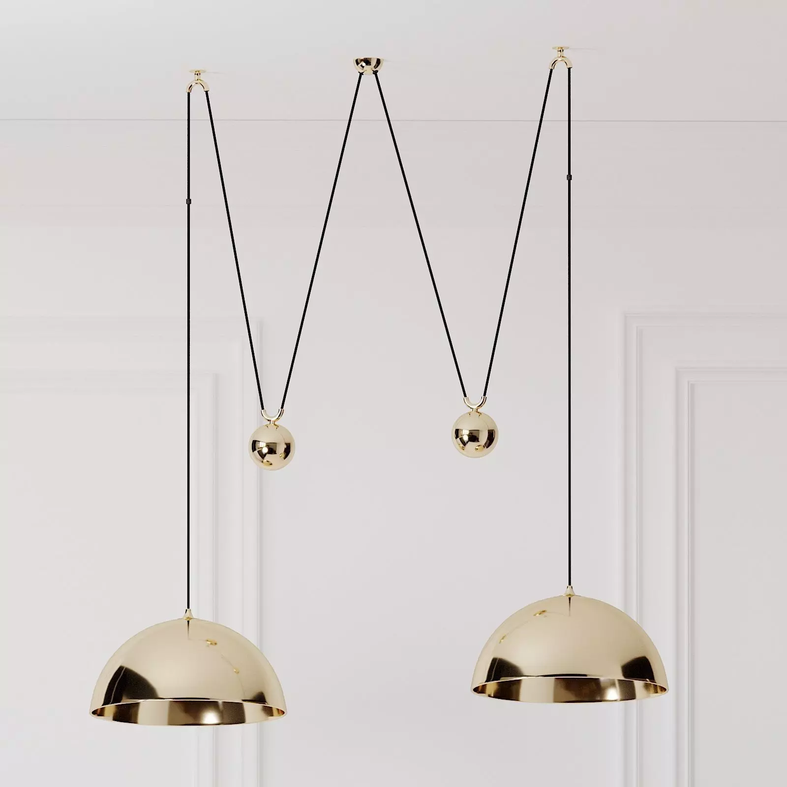 Florian Schulz Double Posa Brass Pendant Lamp 3D model_0