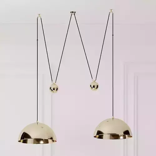 Florian Schulz Double Posa Brass Pendant Lamp