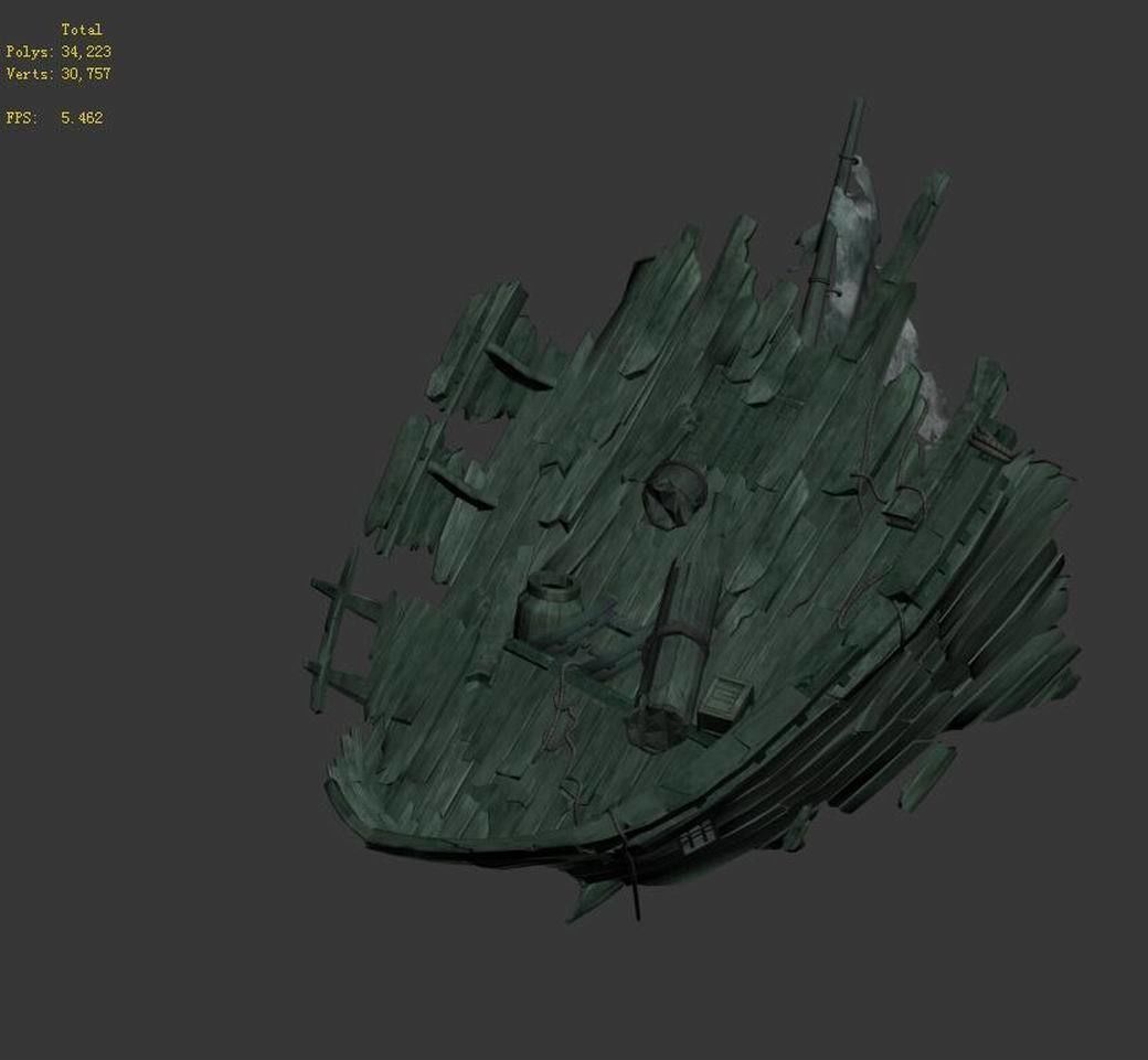 Game Seabed wreckage - wreck wreckage 08 3D model_6