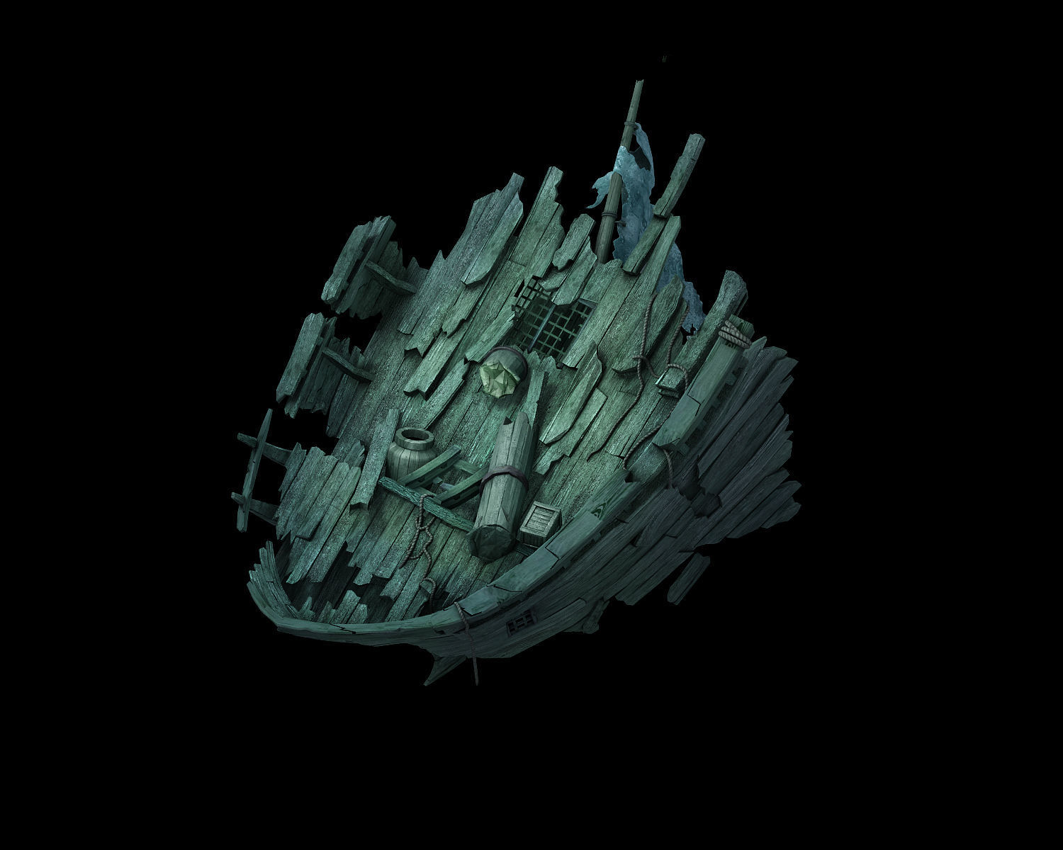 Game Seabed wreckage - wreck wreckage 08 3D model_2