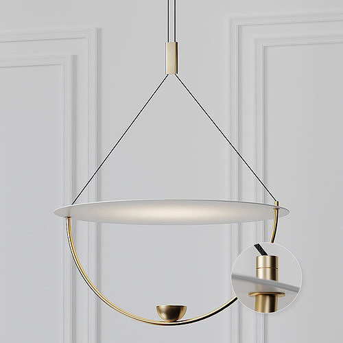 Modern White 16 inch LED Pendant Chandelier On-Off 3D model