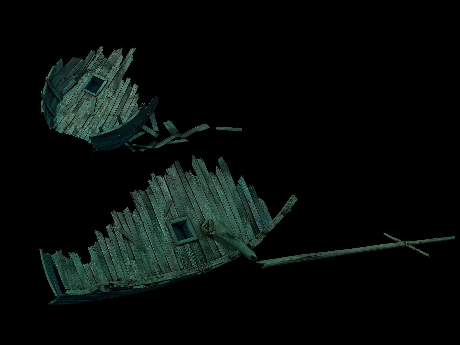 Game Seabed wreckage - Wreck wreckage 09 3D model_2