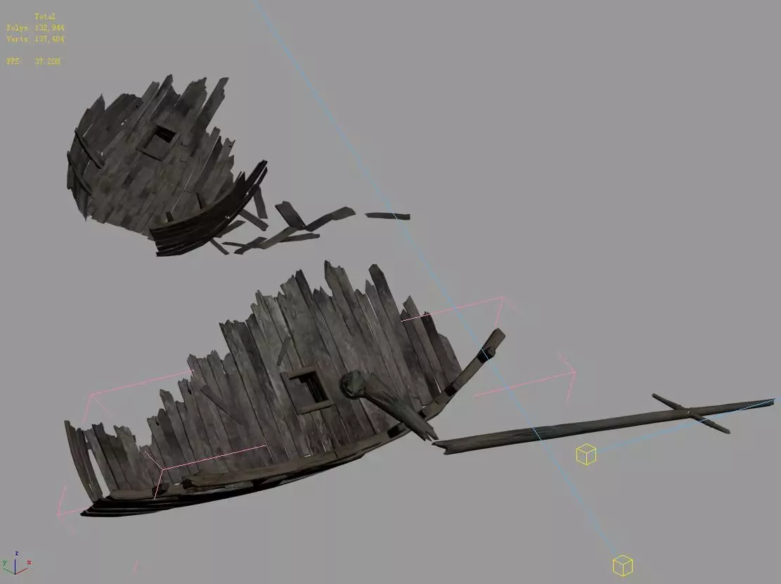 Game Seabed wreckage - Wreck wreckage 09 3D model_0