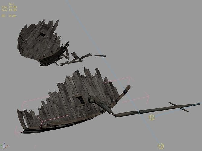 Game Seabed wreckage - Wreck wreckage 09 3D model