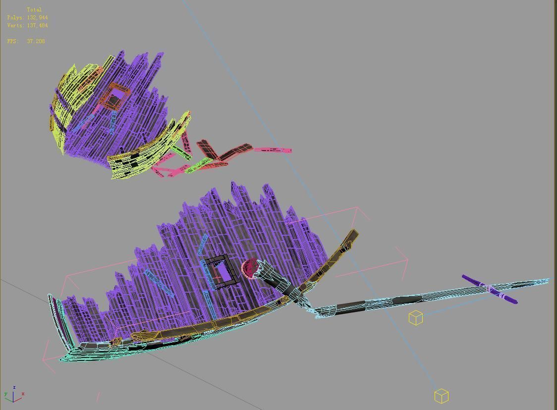 Game Seabed wreckage - Wreck wreckage 09 3D model_1