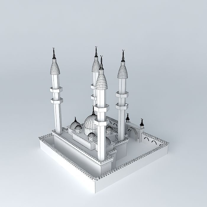 Mosque Stone Textured 3D model_3