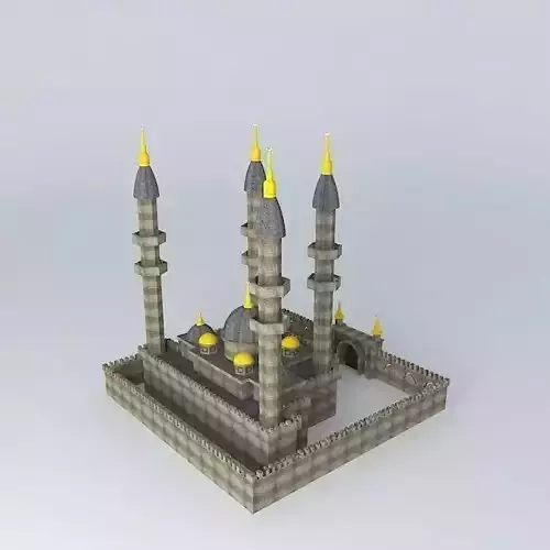 Mosque Stone Textured 3D model