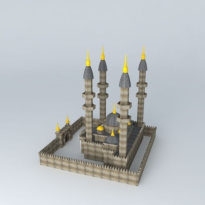 Mosque Stone Textured 3D model_1