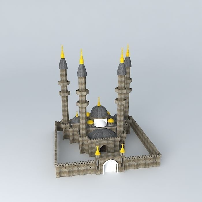 Mosque Stone Textured 3D model_2
