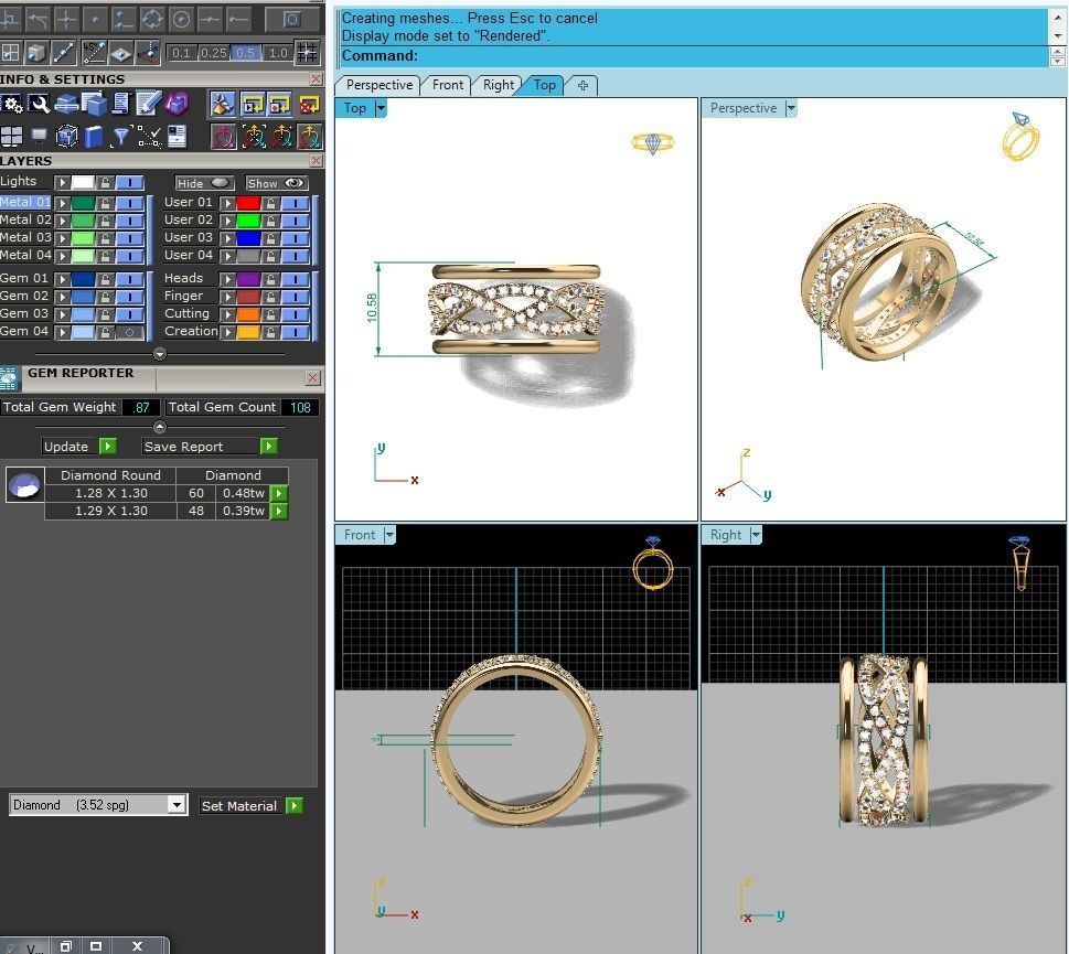 Women Band Ring 3dm render detail 3D print model_10