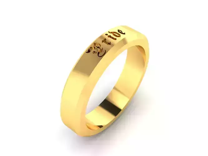 Women Band Ring 3dm render detail