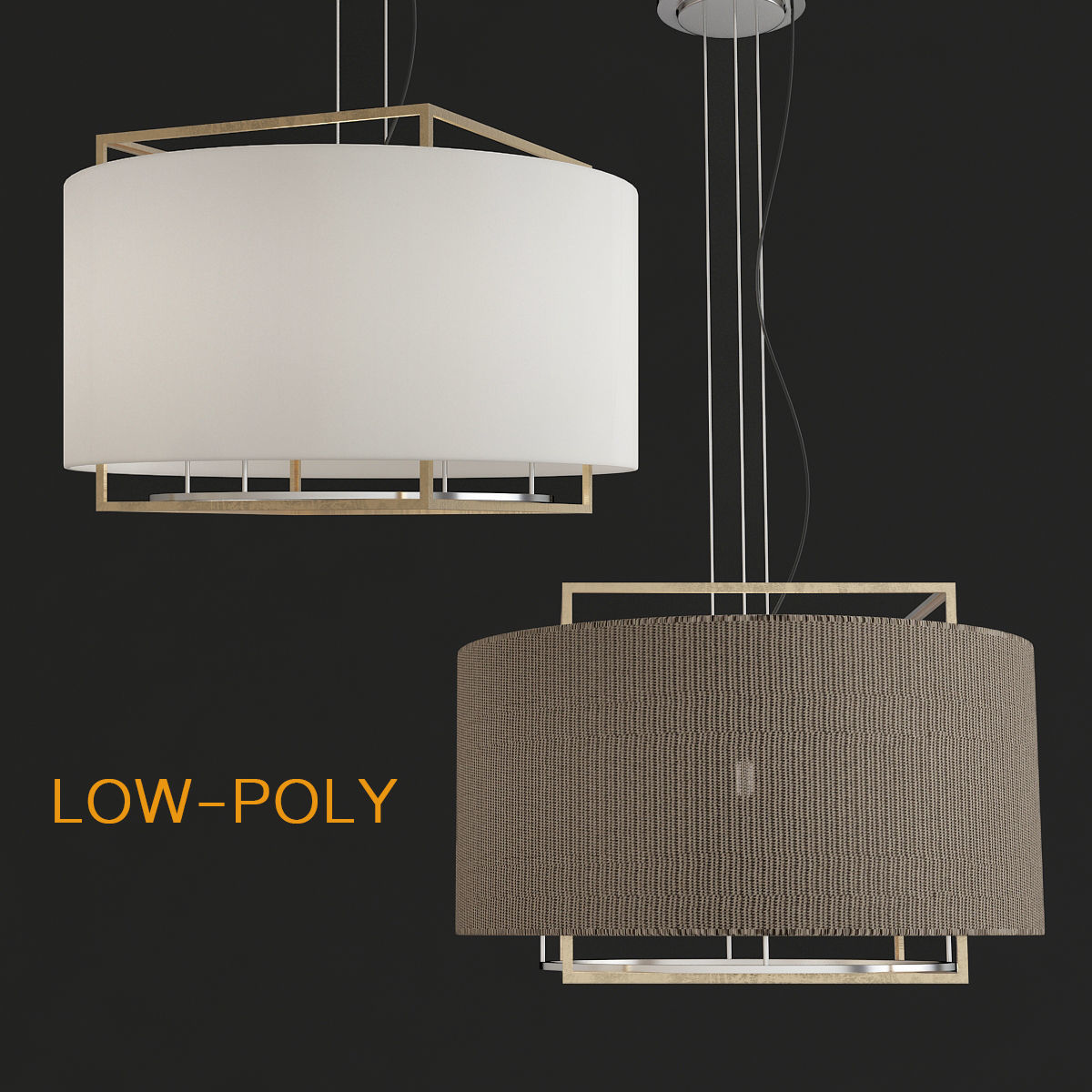 Chandelier collection 3d model different lighting fixtures Low-poly 3D model_12