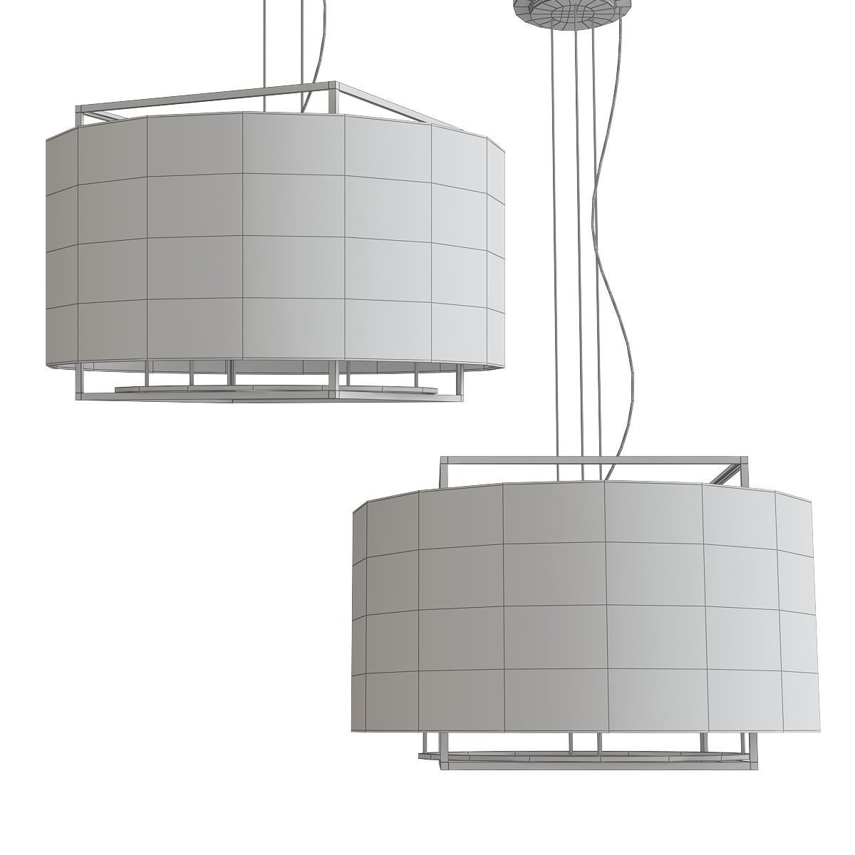 Chandelier collection 3d model different lighting fixtures Low-poly 3D model_13