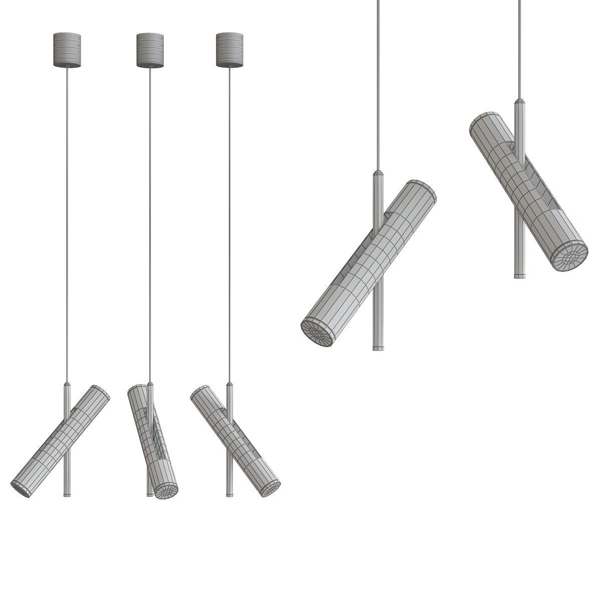 Chandelier collection 3d model different lighting fixtures Low-poly 3D model_9