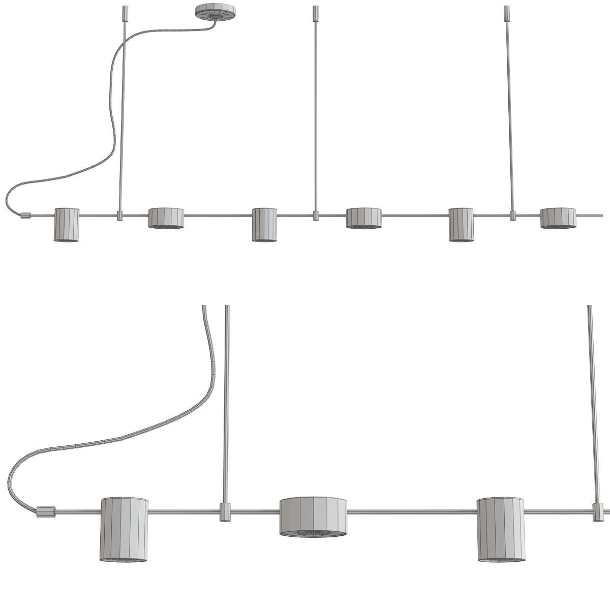 Chandelier collection 3d model different lighting fixtures Low-poly 3D model_7