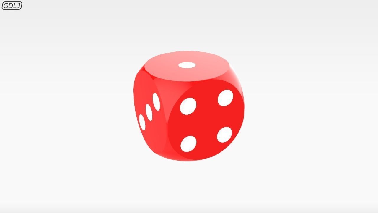 Red Dices 3D model_5