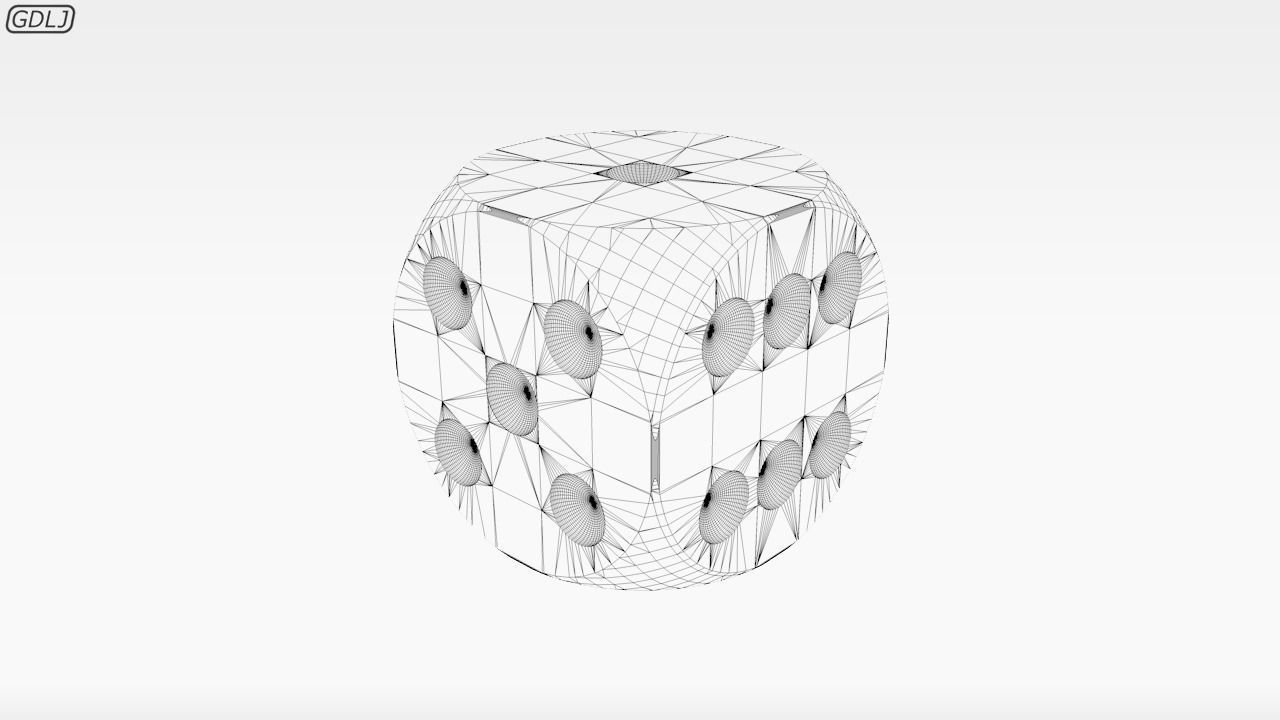 Red Dices 3D model_8