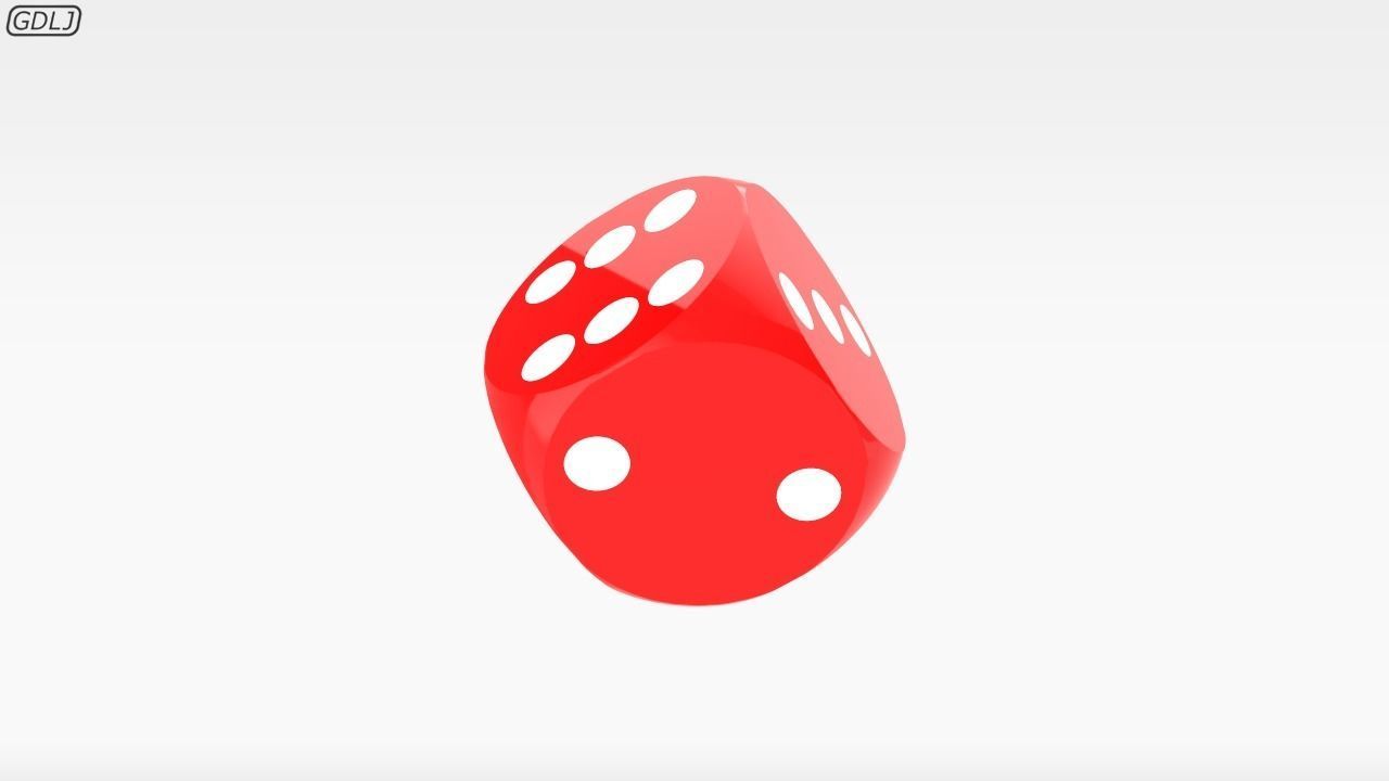 Red Dices 3D model_1