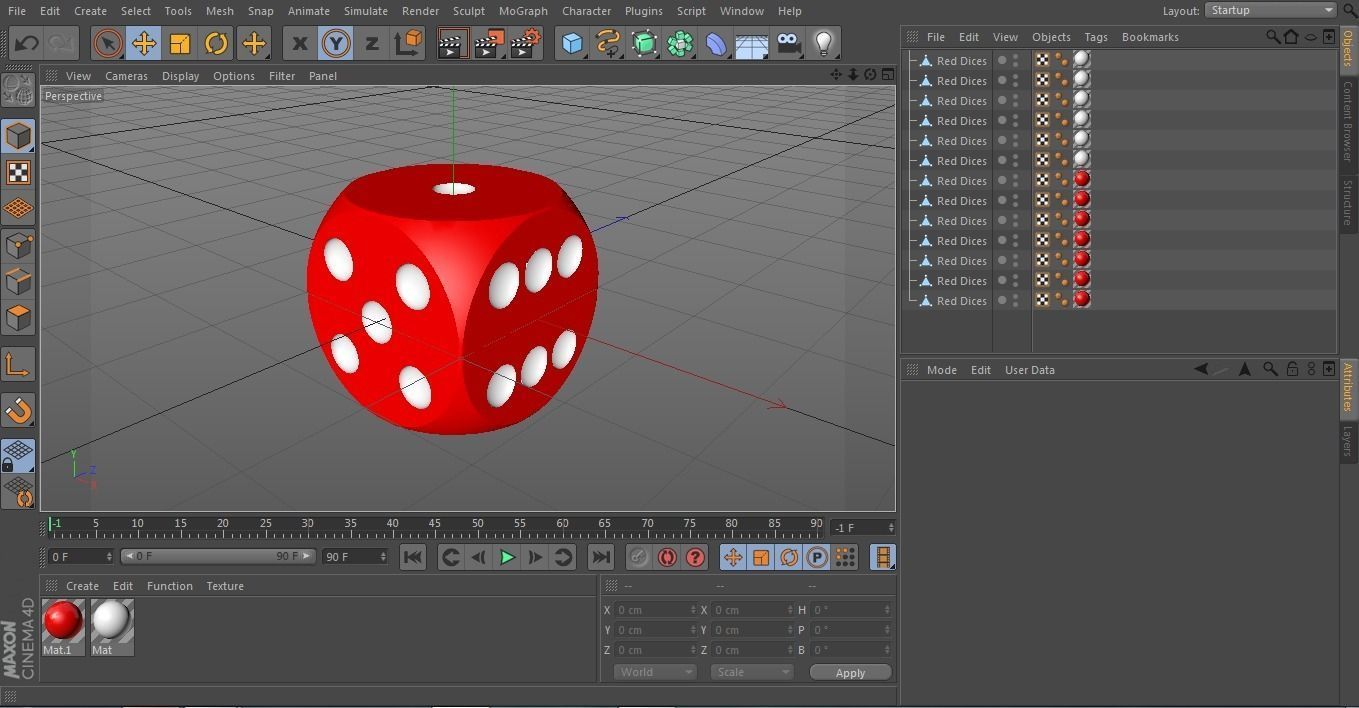 Red Dices 3D model_9