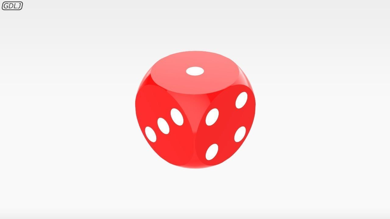 Red Dices 3D model_4