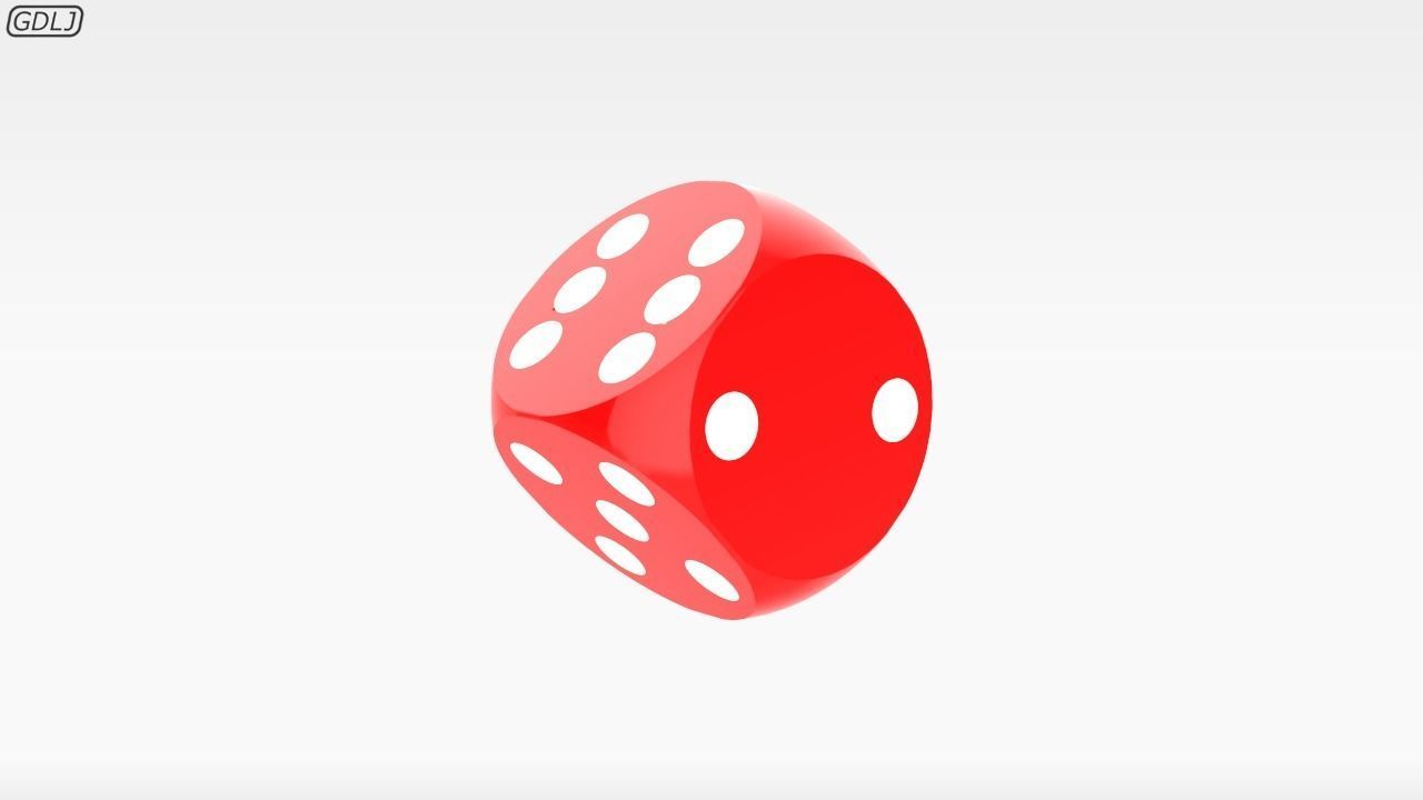 Red Dices 3D model_2