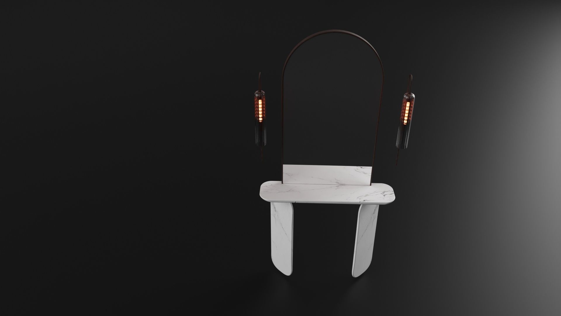 Dresser furniture Low-poly 3D model_5