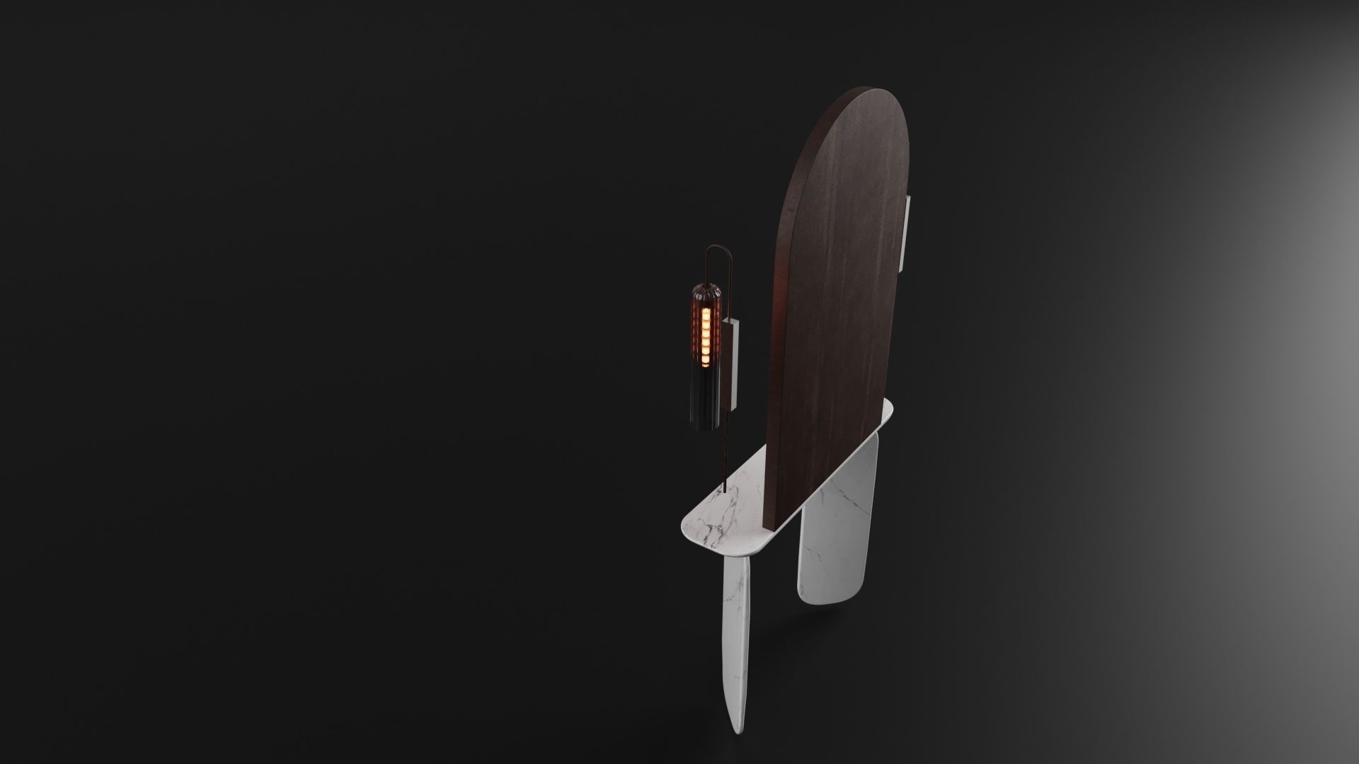 Dresser furniture Low-poly 3D model_6