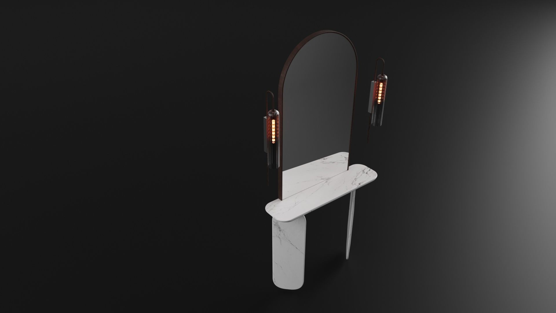 Dresser furniture Low-poly 3D model_7