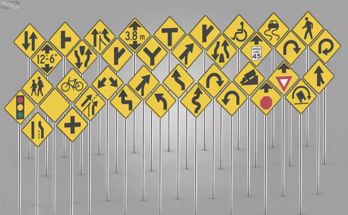 38 Street Signs 3D model_0