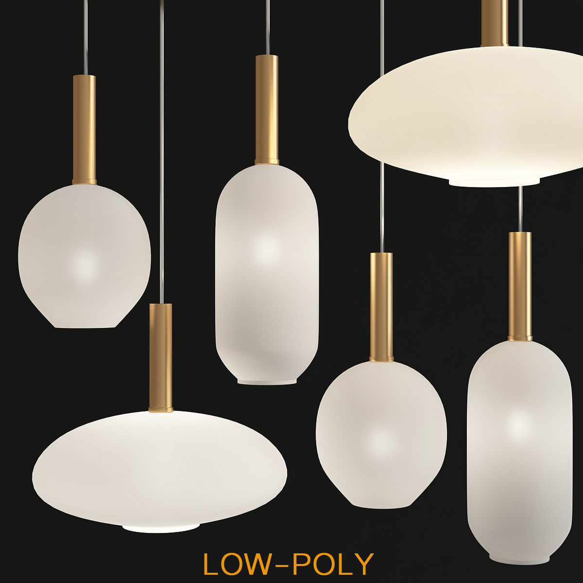 Chandelier collection 3d models Low-poly 3D model_11