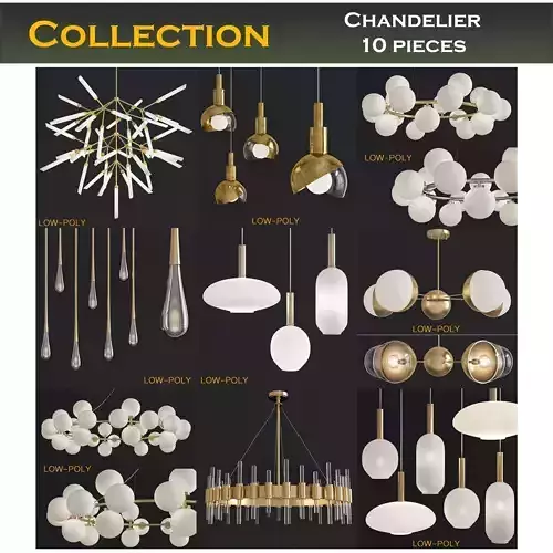 Chandelier collection 3d models Low-poly 3D model