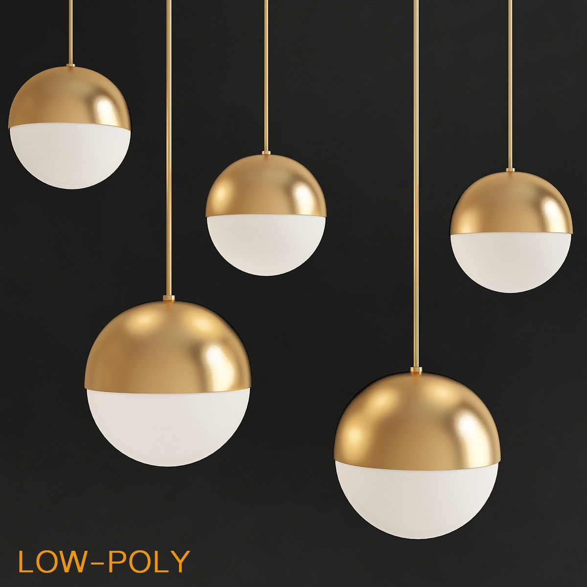 Chandelier collection 3d models Low-poly 3D model_15