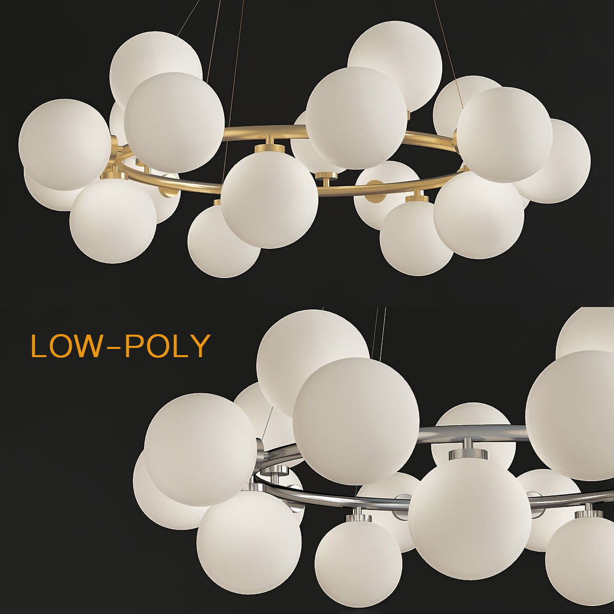 Chandelier collection 3d models Low-poly 3D model_2