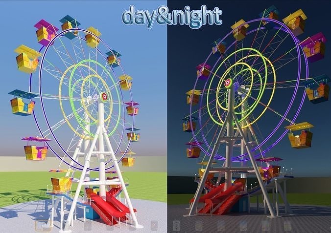 Ferris wheel day and night 3D model