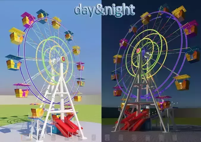 Ferris wheel day and night 3D model