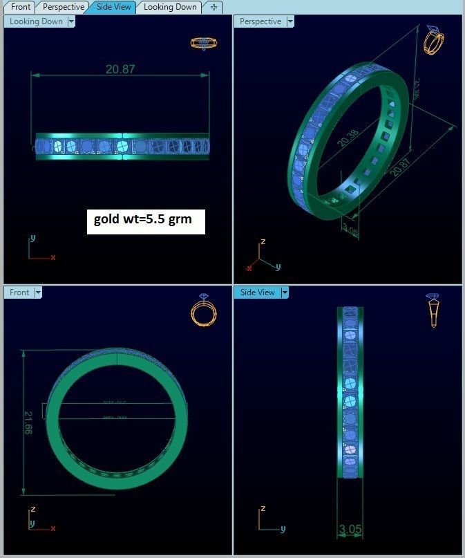 Women Band Ring 3dm render detail 3D print model_8