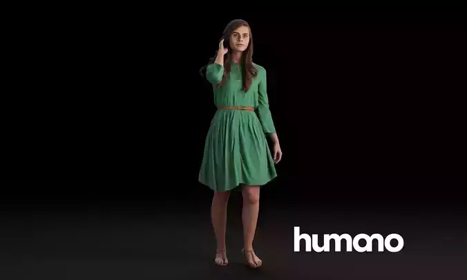 Humano Casual woman standing and walking 0401 3D model