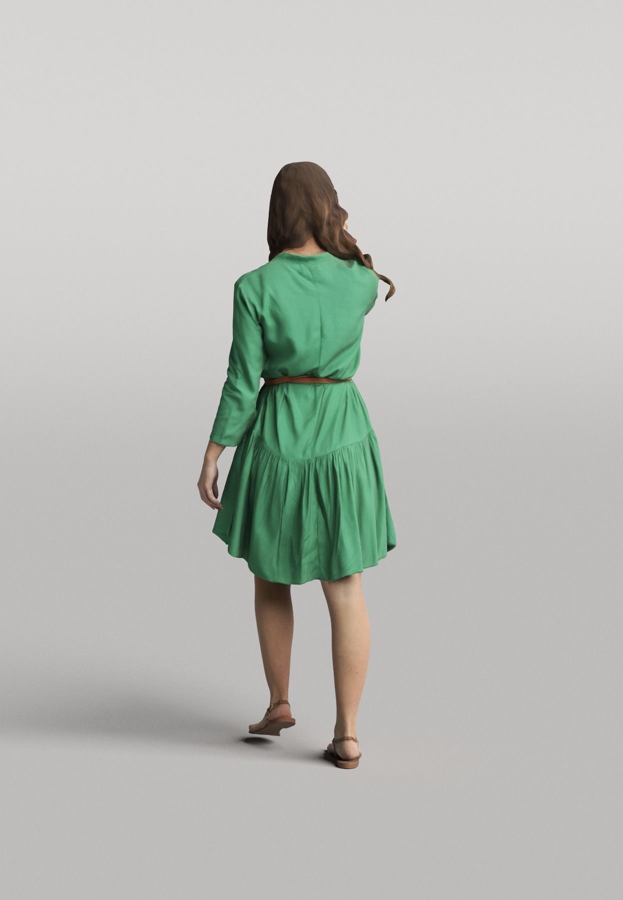 Humano Casual woman standing and walking 0401 3D model_2