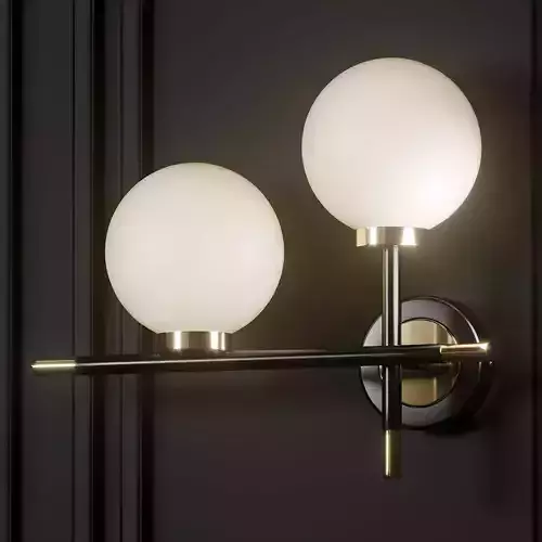Contemporary Style Globe Glass 2 Bedside Wall Sconce