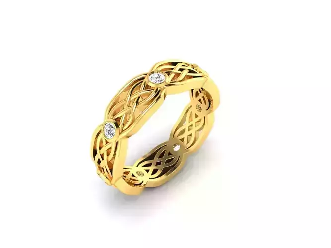 Women Band Ring 3dm render detail