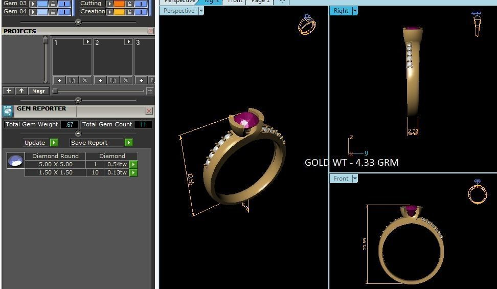 Women ring 3dm render detail  3D print model_6