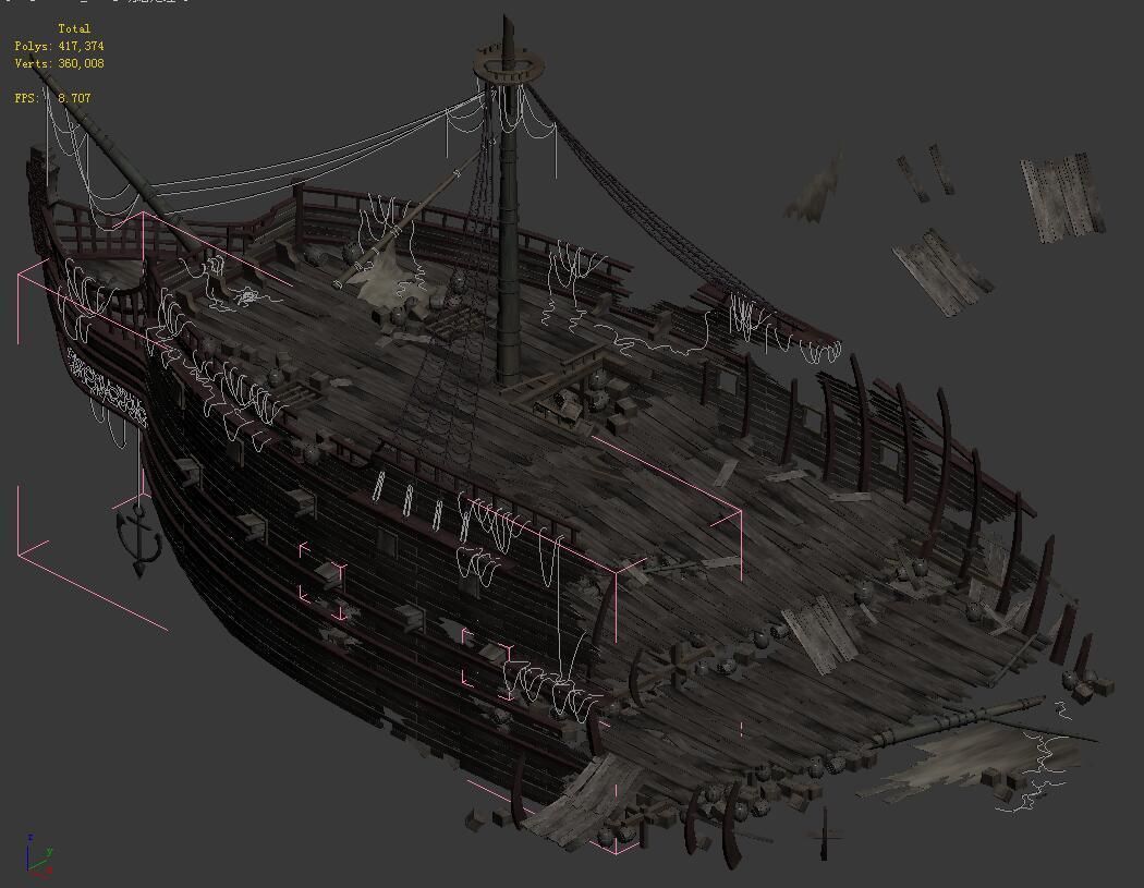 Game Shipwreck - Wreck Wreck 01 3D model_5