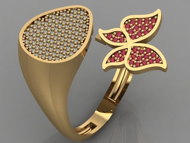 GC GOLD TW0104- Diamond ring 3D print model