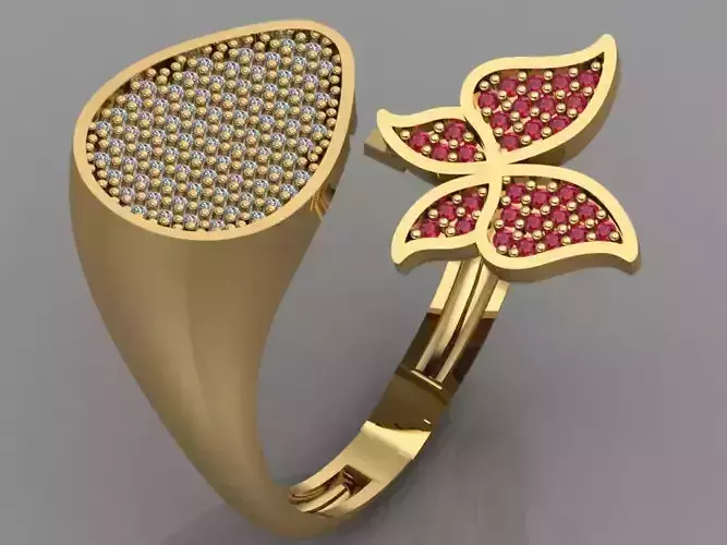 GC GOLD TW0104- Diamond ring 3D print model