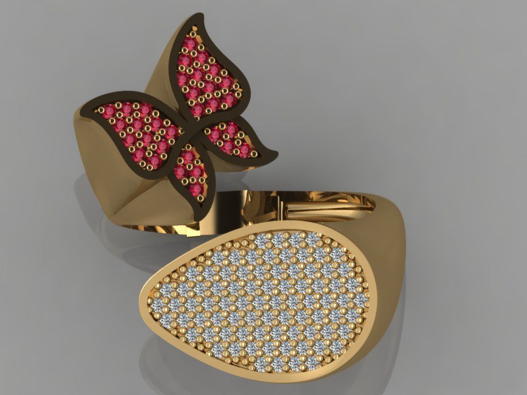 GC GOLD TW0104- Diamond ring 3D print model_1