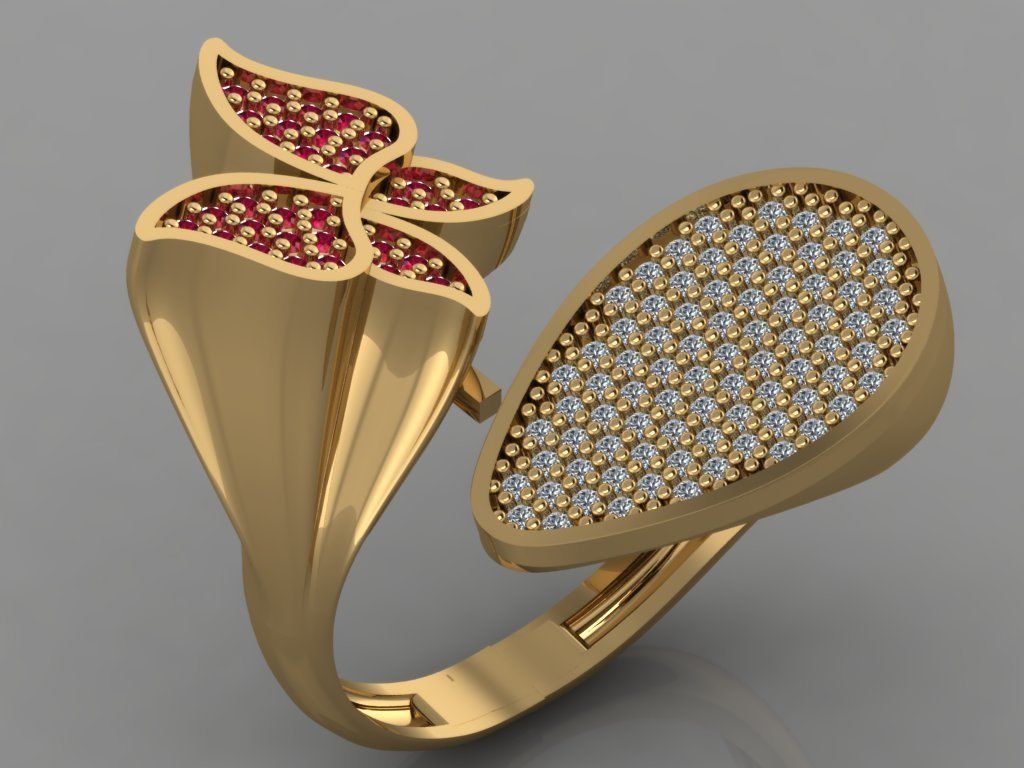 GC GOLD TW0104- Diamond ring 3D print model_2