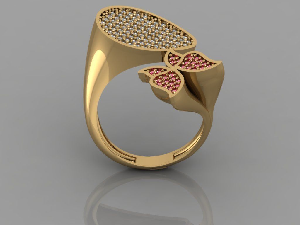 GC GOLD TW0104- Diamond ring 3D print model_3